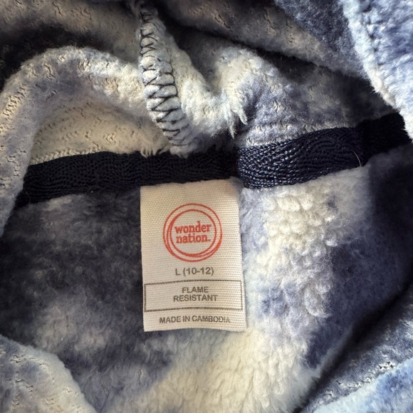 Wonder Nation Blue and White Fleece Hoodie - Picture 2 of 5